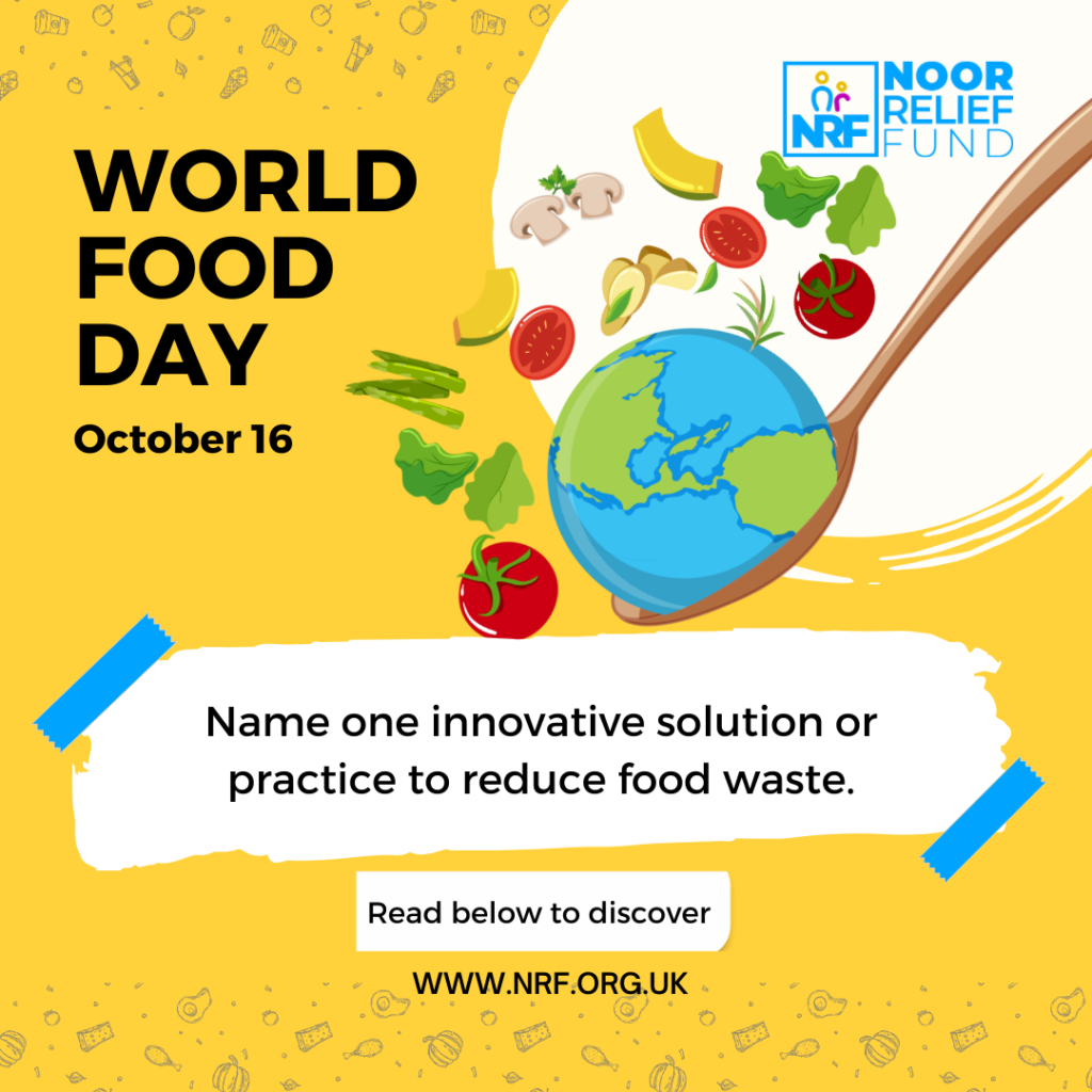 Poster for World Food Day asking one innovative solution to reduce food waste